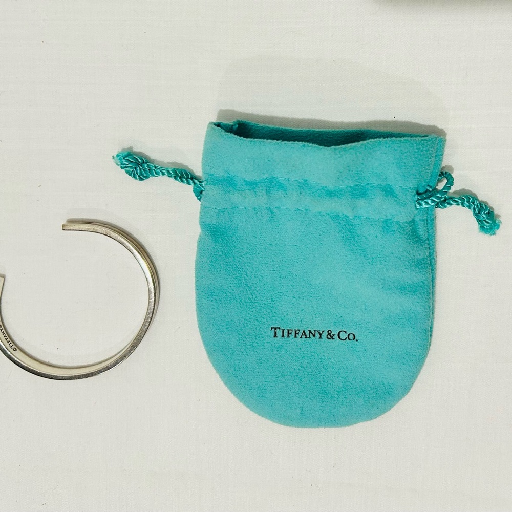 Classic Tiffany & Co. Solid Sterling Silver 1837 Narrow Cuff Bracelet - Picture 2 of 6